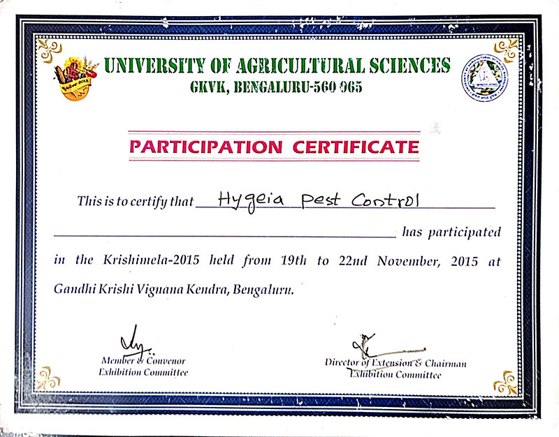 Hygeia Certificate 4